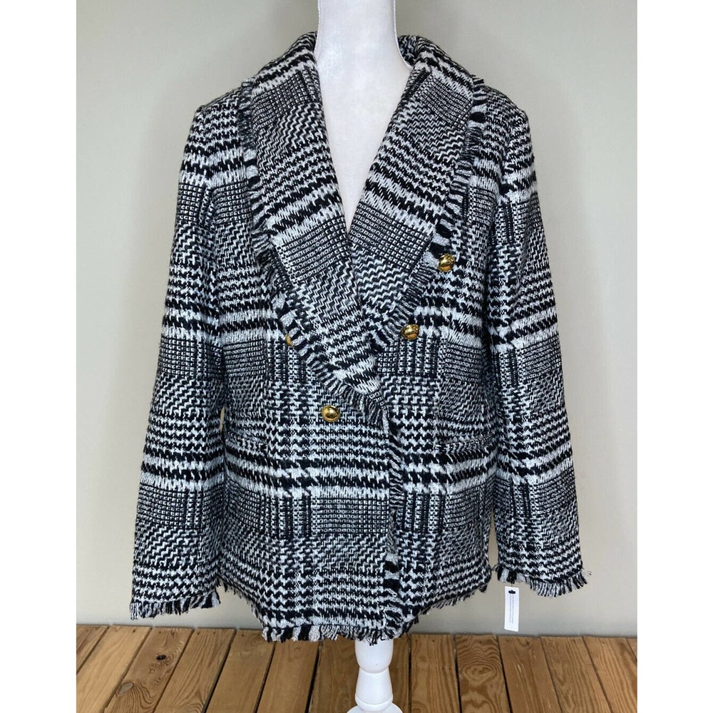 Halogen Black and White Plaid Blazer